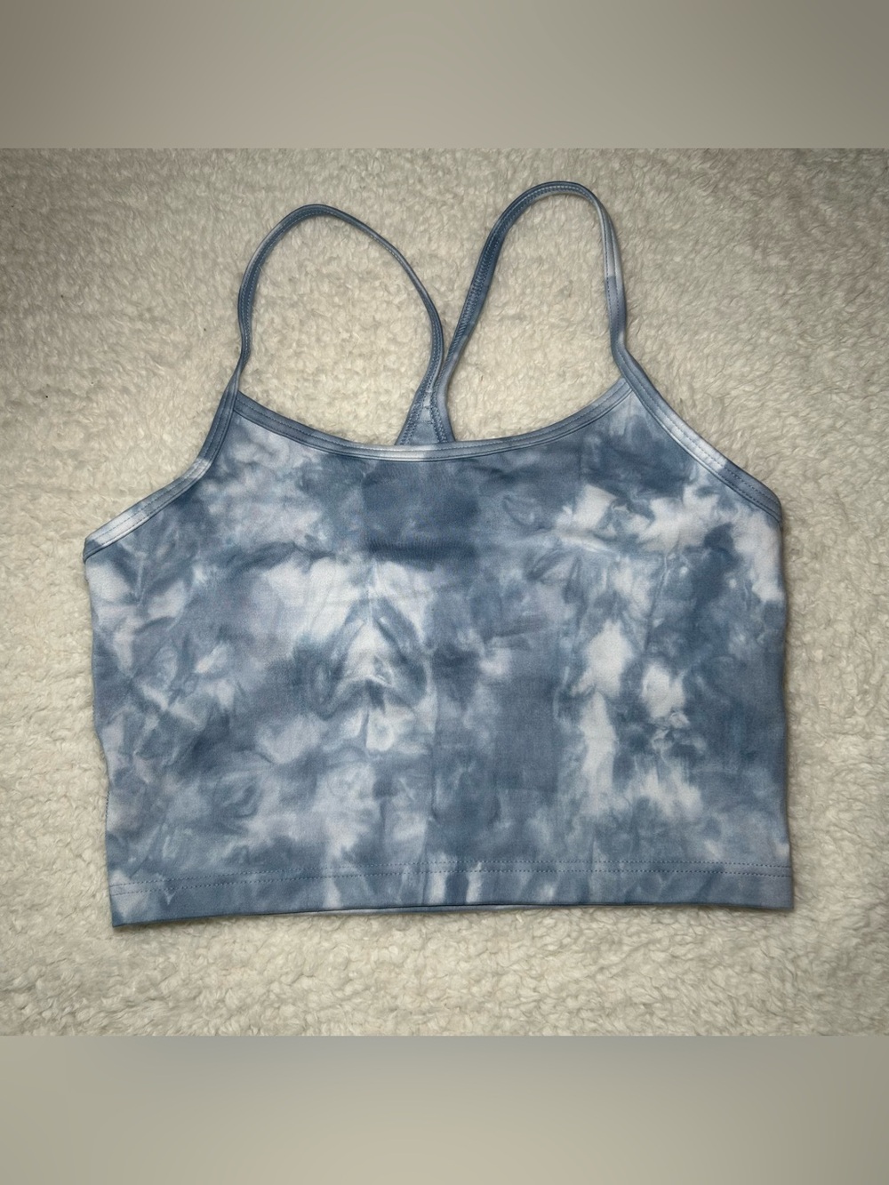 Aerie Offline The Hugger Longline Racerback Sports Bra Small Blue Tye Dye